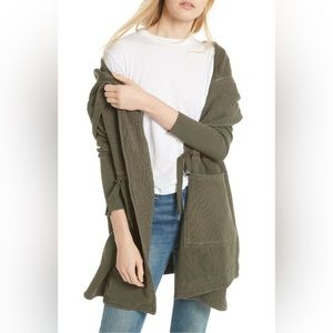 Free People army green knee length shacket‎  medium